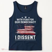 With Fear For Our Democracy I Dissent Us Flag Distressed Tank Top thumb 2