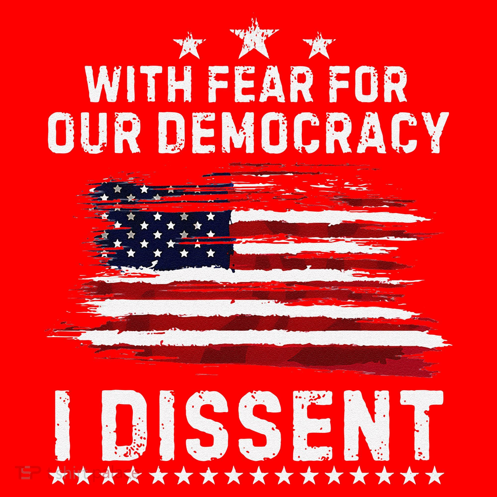 With Fear For Our Democracy I Dissent Us Flag Distressed Santa Hat