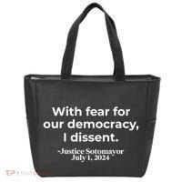 With Fear For Our Democracy I Dissent Tote Bag thumb 0