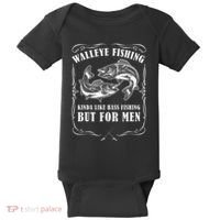 Walleye Fishing For Funny Fishing Baby Bodysuit thumb 0