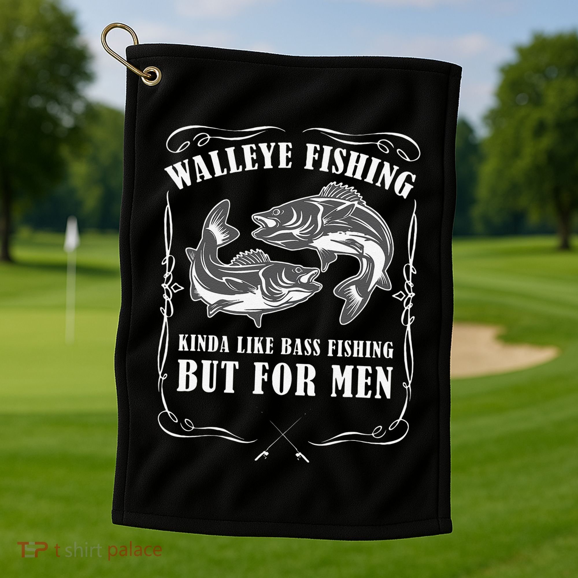 Walleye Fishing For Funny Fishing Golf Towel