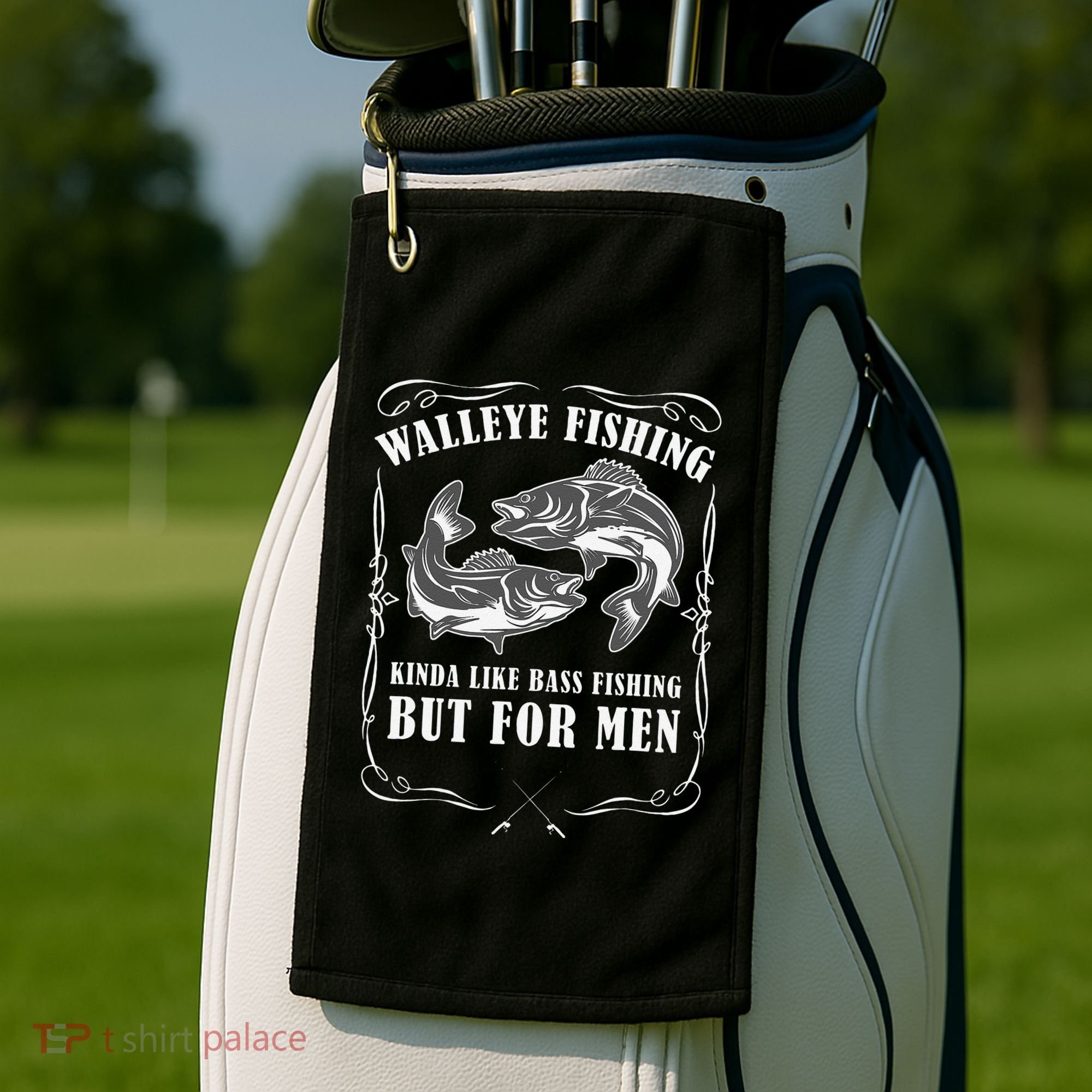 Walleye Fishing For Funny Fishing Golf Towel