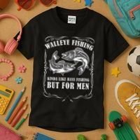 Walleye Fishing For Funny Fishing Kids T-Shirt thumb 3