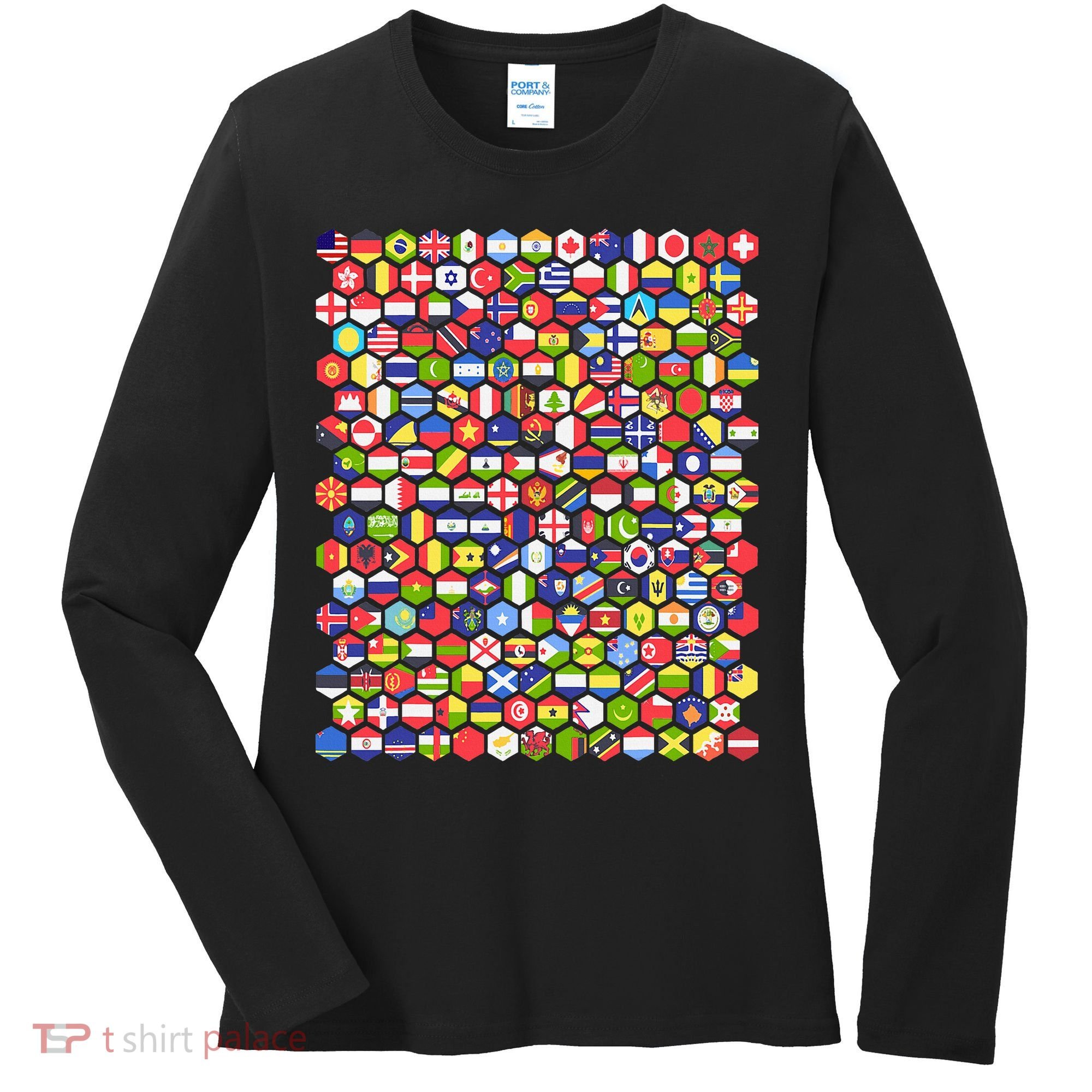 World Flags Flags Of The World Nations Flags Women's Long Sleeve Shirt