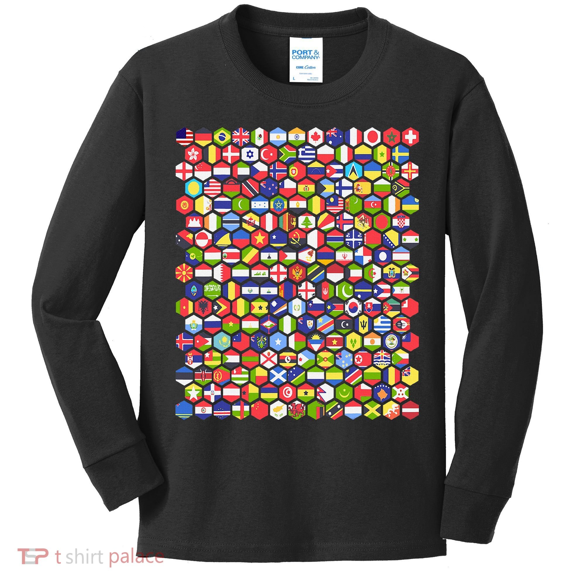 World Flags Flags Of The World Nations Flags Kids Long Sleeve Shirt