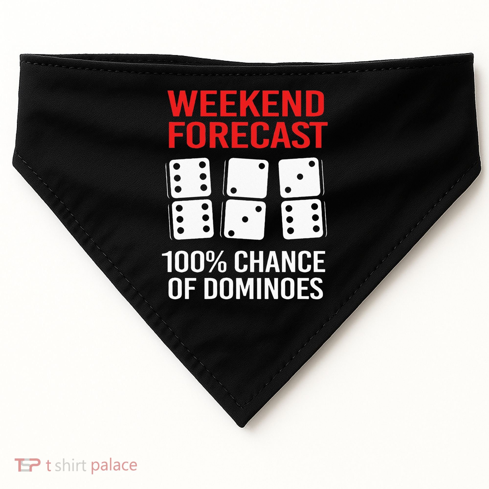 Weekend Forecast Funny Domino For Men USA-Made Doggie Bandana