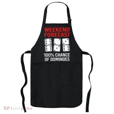 Weekend Forecast Funny Domino For Men Apron