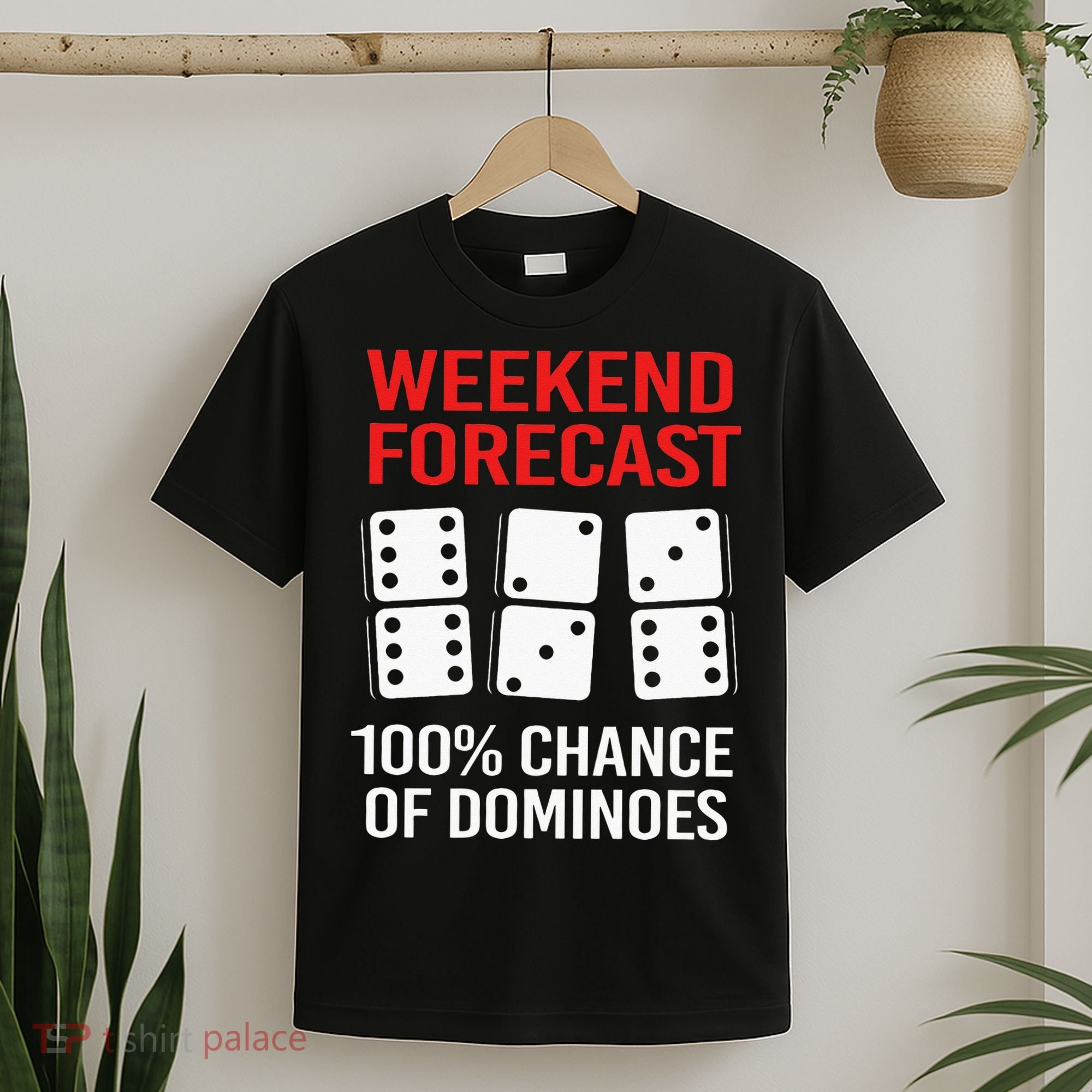 Weekend Forecast Funny Domino For Men T-Shirt