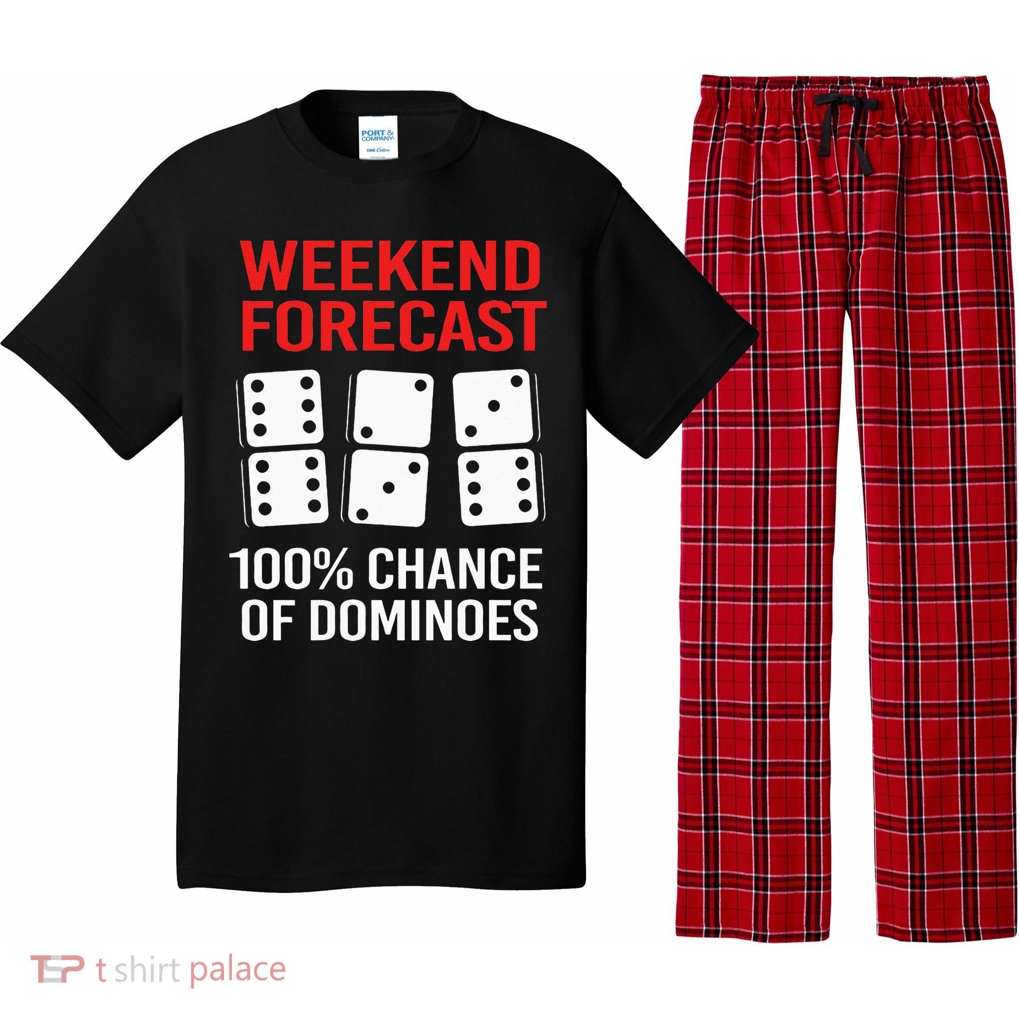 Weekend Forecast Funny Domino For Men Pajama Set