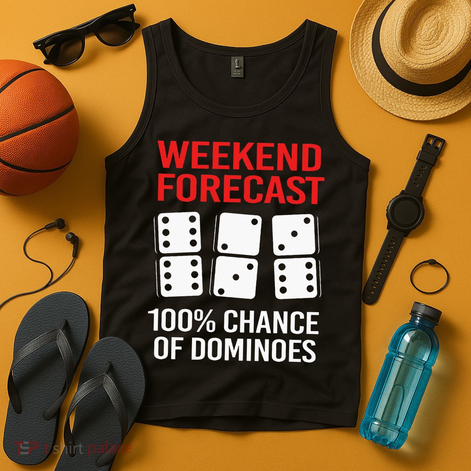 Weekend Forecast Funny Domino For Men Tank Top