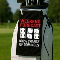 Weekend Forecast Funny Domino For Men Golf Towel thumb 2
