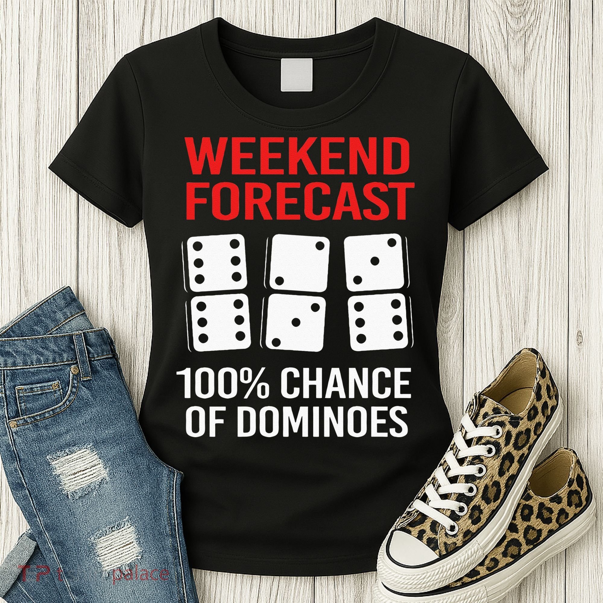 Weekend Forecast Funny Domino For Men Women's T-Shirt