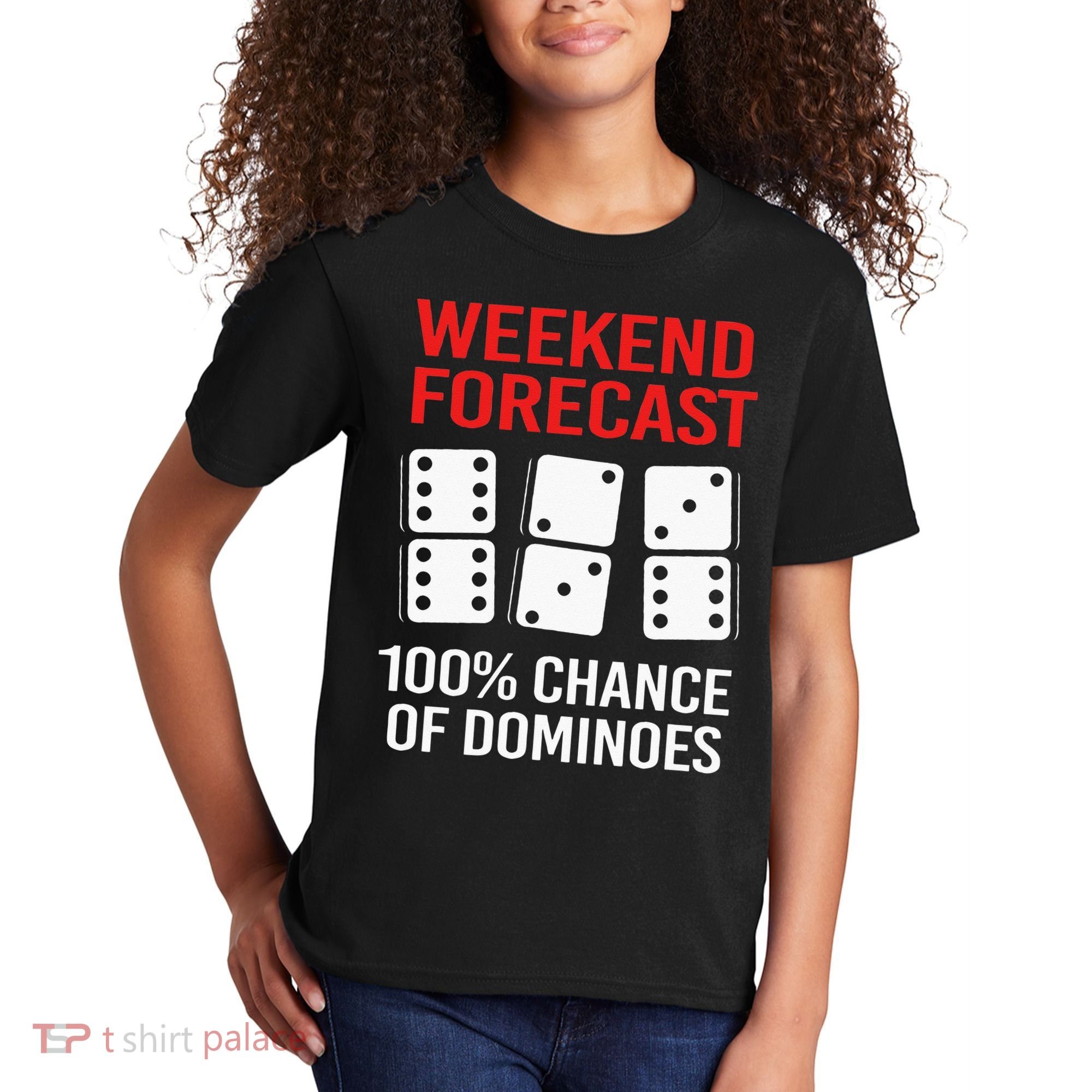 Weekend Forecast Funny Domino For Men Kids T-Shirt