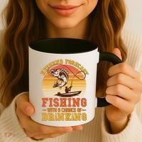 Weekend Forcast Fishing With A Chance Of Drinking Coffee Mug thumb 3
