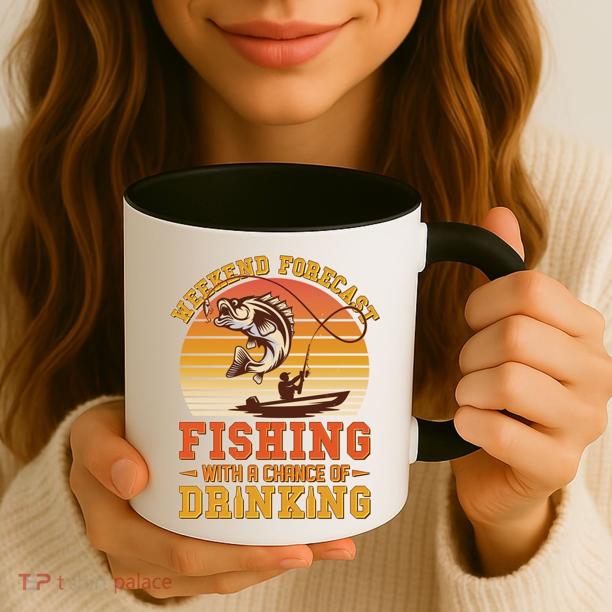 Weekend Forcast Fishing With A Chance Of Drinking Coffee Mug