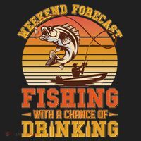 Weekend Forcast Fishing With A Chance Of Drinking Hat thumb 2