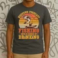 Weekend Forcast Fishing With A Chance Of Drinking T-Shirt thumb 3