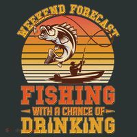 Weekend Forcast Fishing With A Chance Of Drinking Mousepad thumb 1