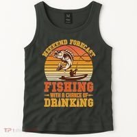 Weekend Forcast Fishing With A Chance Of Drinking Tank Top thumb 2