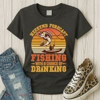 Weekend Forcast Fishing With A Chance Of Drinking Women's T-Shirt thumb 3