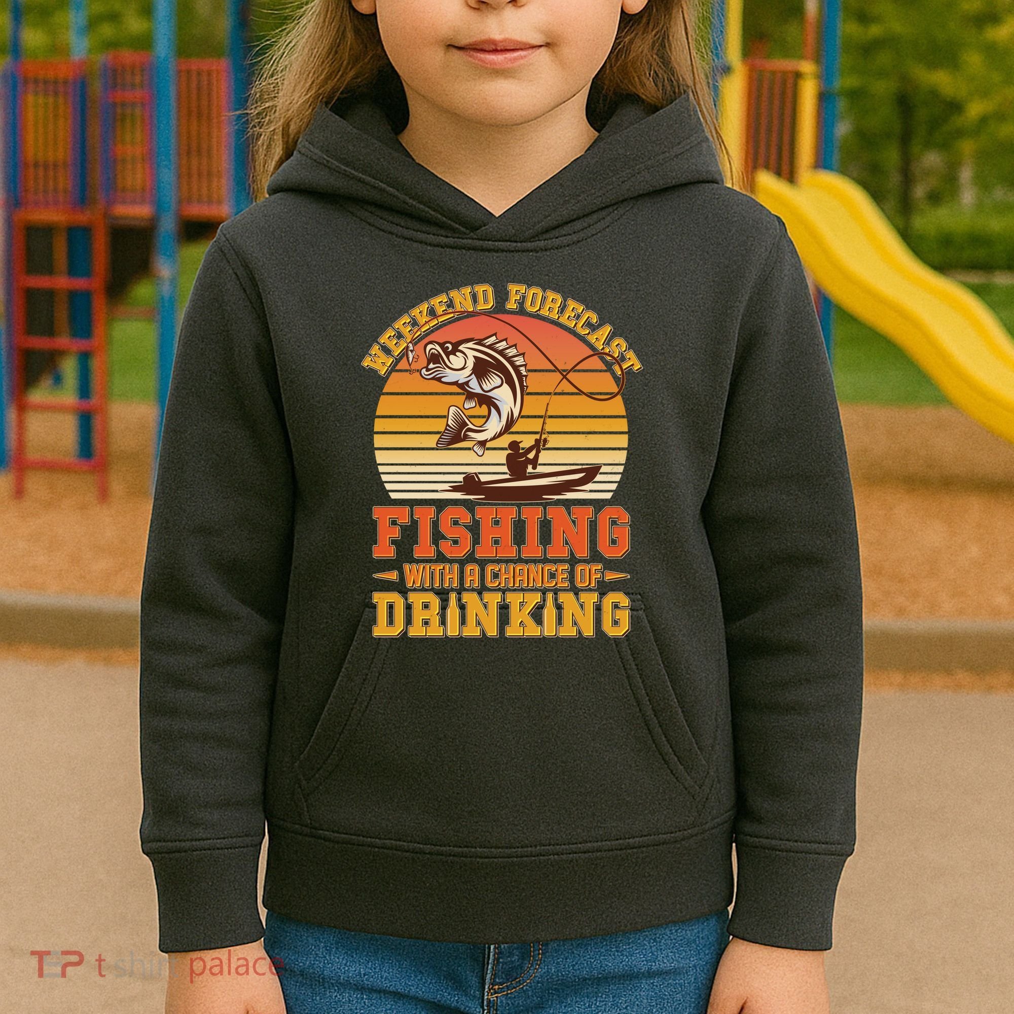 Weekend Forcast Fishing With A Chance Of Drinking Kids Hoodie