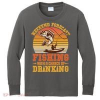 Weekend Forcast Fishing With A Chance Of Drinking Kids Long Sleeve Shirt thumb 0