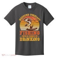 Weekend Forcast Fishing With A Chance Of Drinking Kids T-Shirt thumb 0