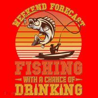 Weekend Forcast Fishing With A Chance Of Drinking Santa Hat thumb 1