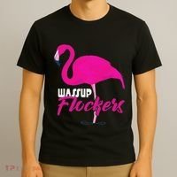 Wassup Flockers Funny Flamingo T-Shirt thumb 3