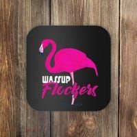Wassup Flockers Funny Flamingo Coaster thumb 0