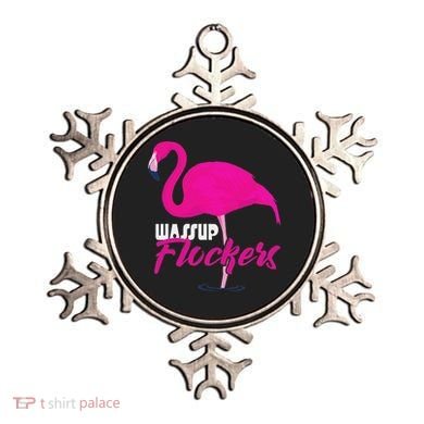 Wassup Flockers Funny Flamingo Ornament