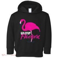 Wassup Flockers Funny Flamingo Toddler Hoodie thumb 0