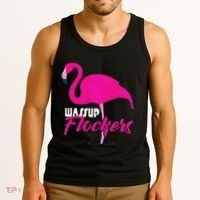 Wassup Flockers Funny Flamingo Tank Top thumb 3