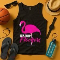 Wassup Flockers Funny Flamingo Tank Top thumb 4