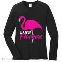 Wassup Flockers Funny Flamingo Women's Long Sleeve Shirt thumb 0