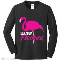 Wassup Flockers Funny Flamingo Kids Long Sleeve Shirt thumb 0