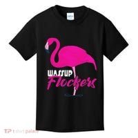 Wassup Flockers Funny Flamingo Kids T-Shirt thumb 0