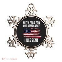 With Fear For Our Democracy I Dissent Usa Distressed Flag Ornament thumb 0