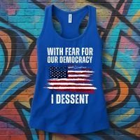 With Fear For Our Democracy I Dissent Usa Distressed Flag Women's Tank Top thumb 3