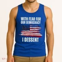 With Fear For Our Democracy I Dissent Usa Distressed Flag Tank Top thumb 3