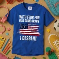 With Fear For Our Democracy I Dissent Usa Distressed Flag Kids T-Shirt thumb 3