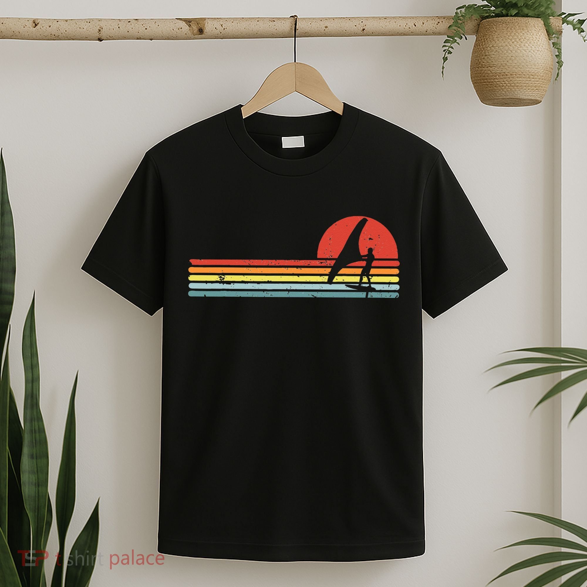 Wing Foiling Foil Surf Surfing Foiler Retro Vintage Surfer  T-Shirt