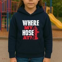 Wildland Firefighter Firefighting Fireman Where My Hose At Kids Hoodie thumb 3