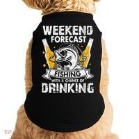 Weekend Forecast Fishing With Chance Drinking Cold Beer Doggie Tank thumb 0
