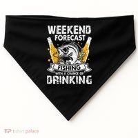 Weekend Forecast Fishing With Chance Drinking Cold Beer USA-Made Doggie Bandana thumb 0