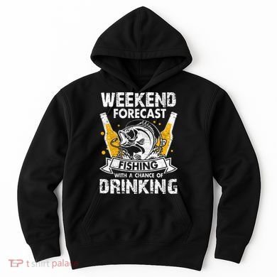 Weekend Forecast Fishing With Chance Drinking Cold Beer Hoodie