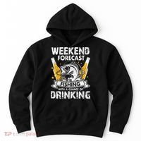 Weekend Forecast Fishing With Chance Drinking Cold Beer Hoodie thumb 0