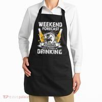 Weekend Forecast Fishing With Chance Drinking Cold Beer Apron thumb 2