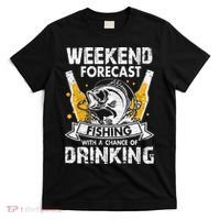 Weekend Forecast Fishing With Chance Drinking Cold Beer T-Shirt thumb 0