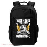 Weekend Forecast Fishing With Chance Drinking Cold Beer Backpack thumb 0
